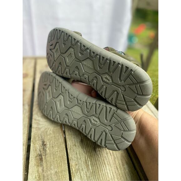 Lands’ End Wm’s Size 10D Floral Trail Sandals Olive Green Adjustable Hiking Shoe - Picture 8 of 9